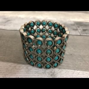 Aqua/silver bracelet